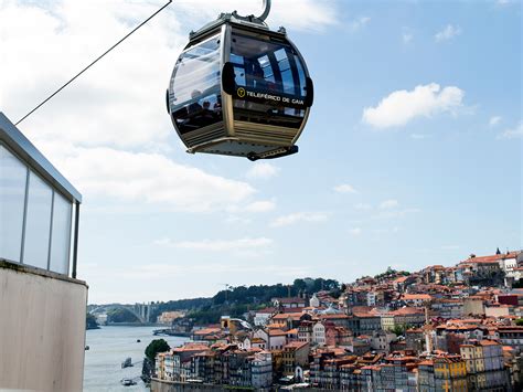 kabelbaan porto|The Teleférico de Gaia cable car in Porto